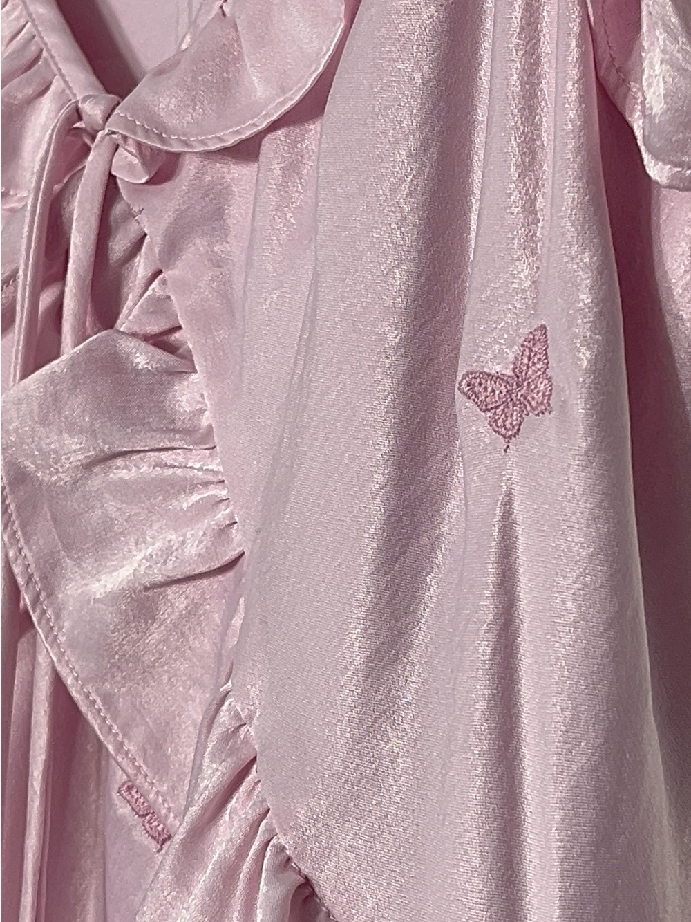 wild fable Pink Ruffle Butterfly Satin dress - Picture 5 of 7
